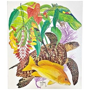 GUY HARVEY ☆ 12" x 14" Stretched Canvas Tropical Art Print